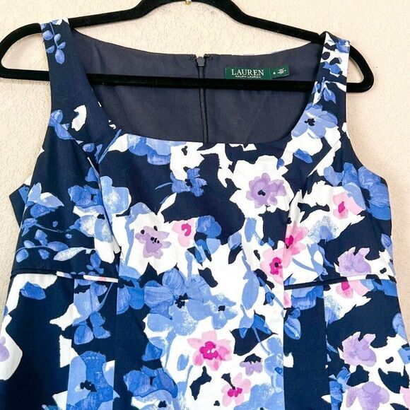 Ralph Lauren Shift Floral Sleeveless Dress with Pockets Size 8 - Picture 3 of 7